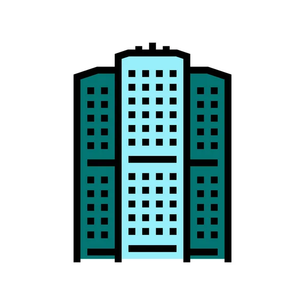 Lägenhet hus färg ikon vektor illustration — Stock vektor
