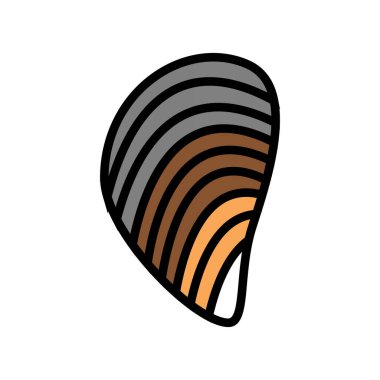 midyeler okyanus renk ikonu vektör illüstrasyonu