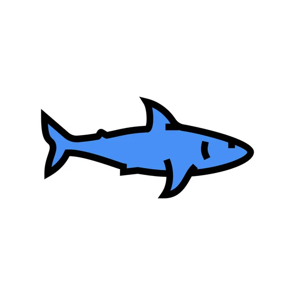 Tiburón océano color icono vector ilustración — Vector de stock
