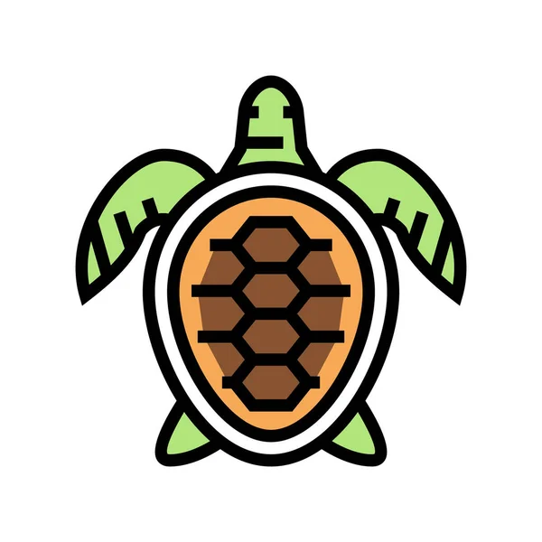 Tortuga océano color icono vector ilustración — Vector de stock