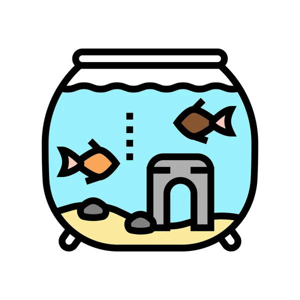 Fish pet color icon vector illustration — Stock Vector
