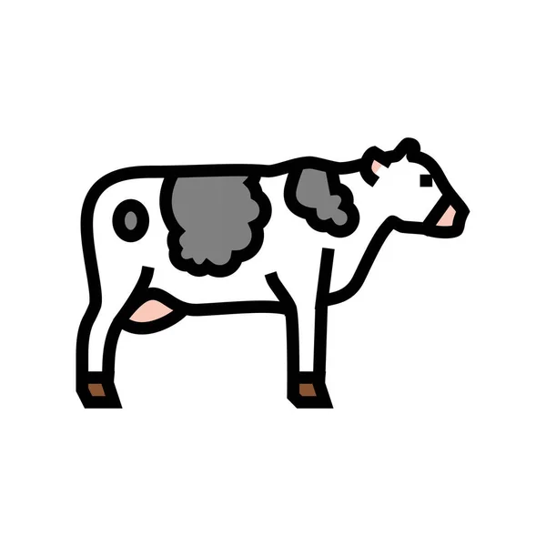 Vache animal domestique couleur icône vectoriel illustration — Image vectorielle