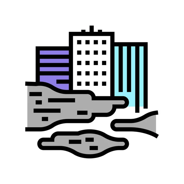 Urban smog rök färg ikon vektor illustration — Stock vektor