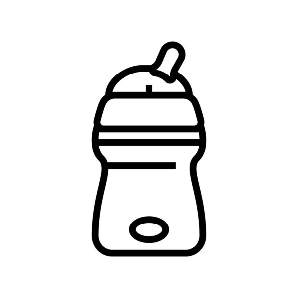 Flasche für künstliche Fütterung Baby Line Icon Vektor Illustration — Stockvektor