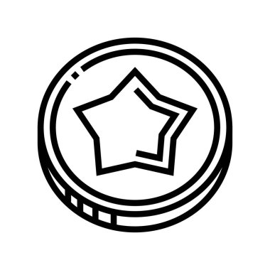 Sikke kumar ödülü çizgisi ikon vektör illüstrasyonu