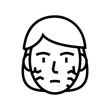 yüzey kuru cilt çizgi ikon vektör resimlemesi