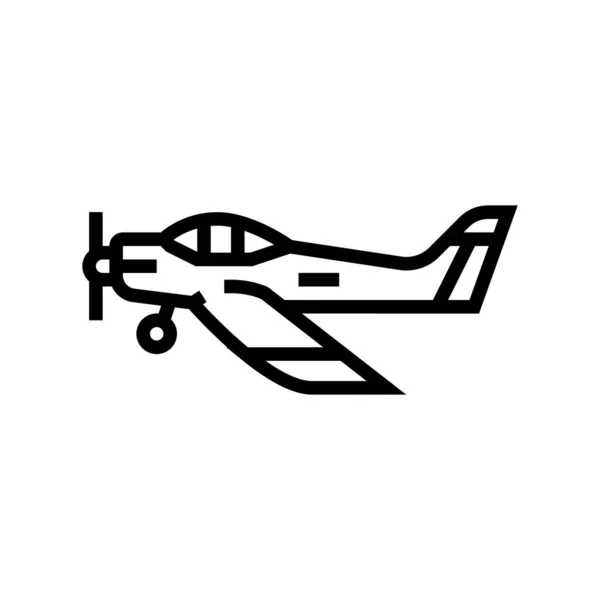 Flugzeug Flug Schule Linie Symbol Vektor Illustration — Stockvektor