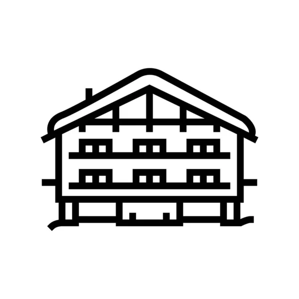 Chalet casa línea icono vector ilustración — Archivo Imágenes Vectoriales