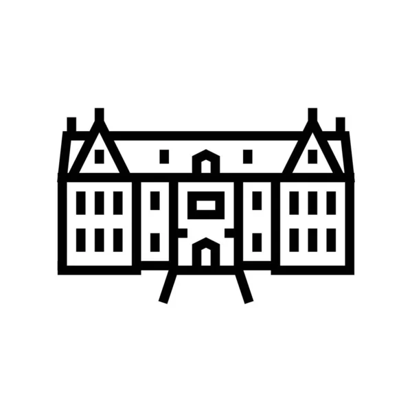 Villa Haus Linie Symbol Vektor Illustration — Stockvektor