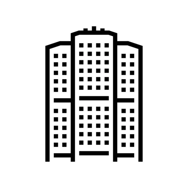 Lägenhet hus linje ikon vektor illustration — Stock vektor