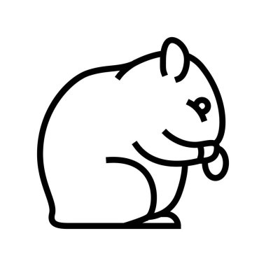 hamster hayvan çizgisi ikon vektör çizimi