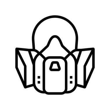 duman çizgisi ikon vektör illüstrasyonundan solunum koruyucu