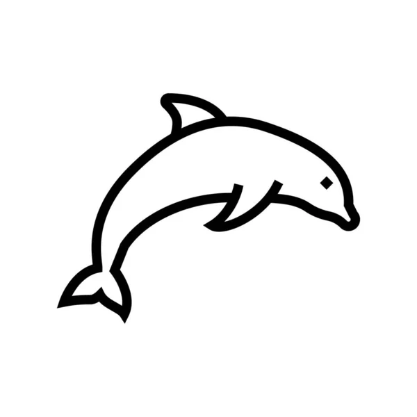 Дельфін лінія океану значок Векторні ілюстрації — стоковий вектор