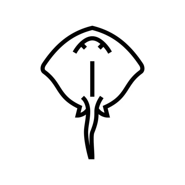 Stachelrochen Ozeanlinie Symbol Vektor Illustration — Stockvektor