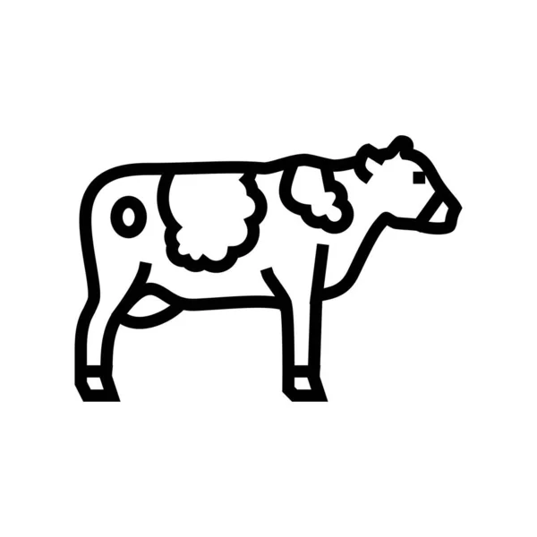 Kuh Haustier Linie Symbol Vektor Illustration — Stockvektor