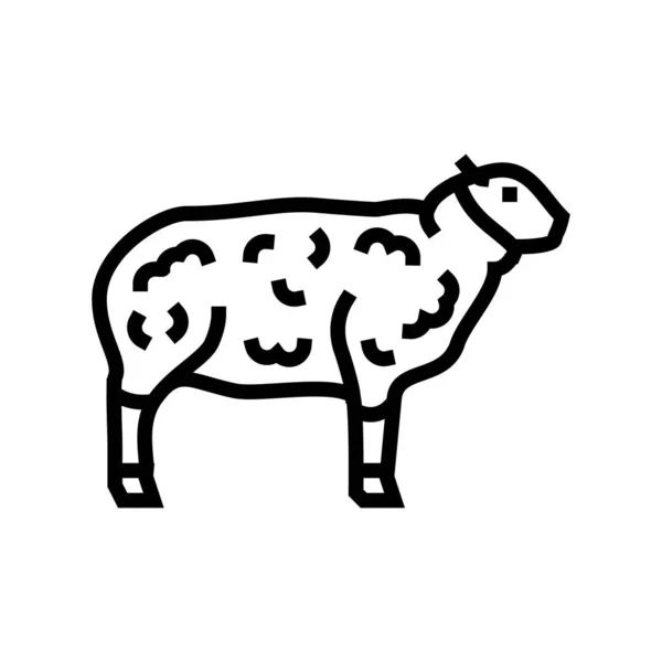 Ovini linea animale domestico icona vettoriale illustrazione — Vettoriale Stock