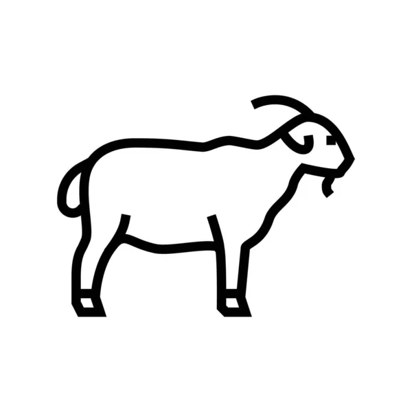 Geit huisdieren lijn pictogram vector illustratie — Stockvector