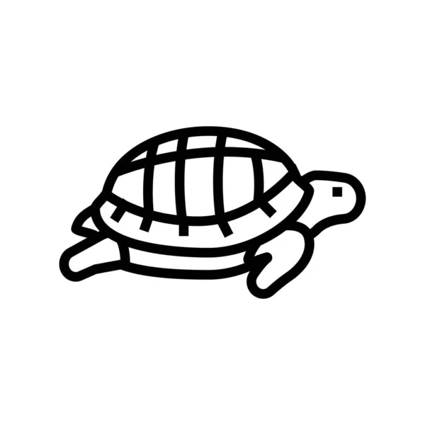 Schildpad huisdier lijn pictogram vector illustratie — Stockvector
