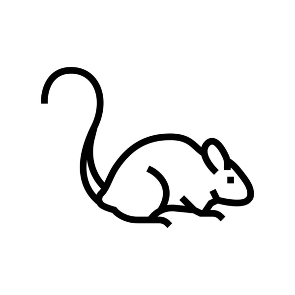 Souris animal ligne icône vecteur illustration — Image vectorielle