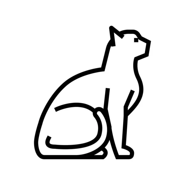 Kedi hayvan çizgisi ikon vektör illüstrasyonu — Stok Vektör