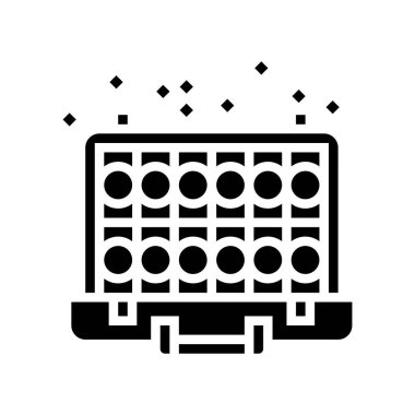para davası mafya video oyunu glyph ikon vektör illüstrasyonu