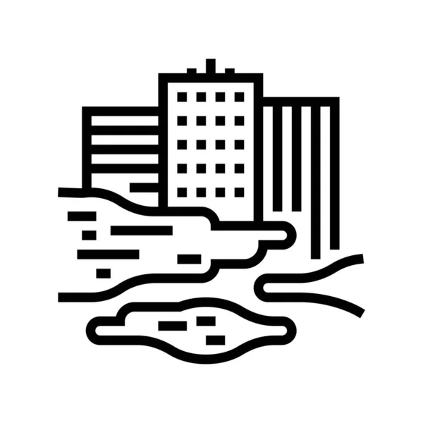 都市部のスモッグ煙ラインのアイコンベクトル図 — ストックベクタ