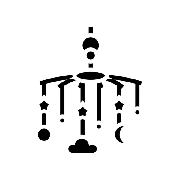 Carrousel par berceau bébé glyphe icône vectoriel illustration — Image vectorielle