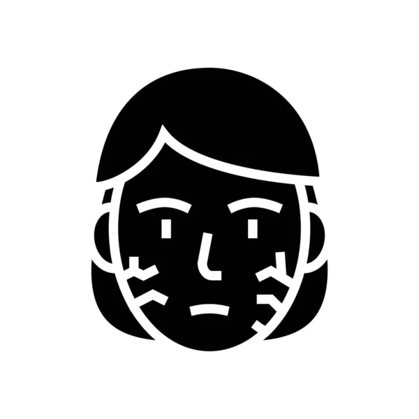 Πρόσωπο ξηρό δέρμα glyph εικόνα διάνυσμα εικονίδιο — Διανυσματικό Αρχείο