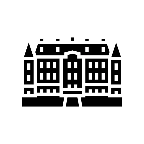 Gambar vektor ikon glif rumah chateau - Stok Vektor