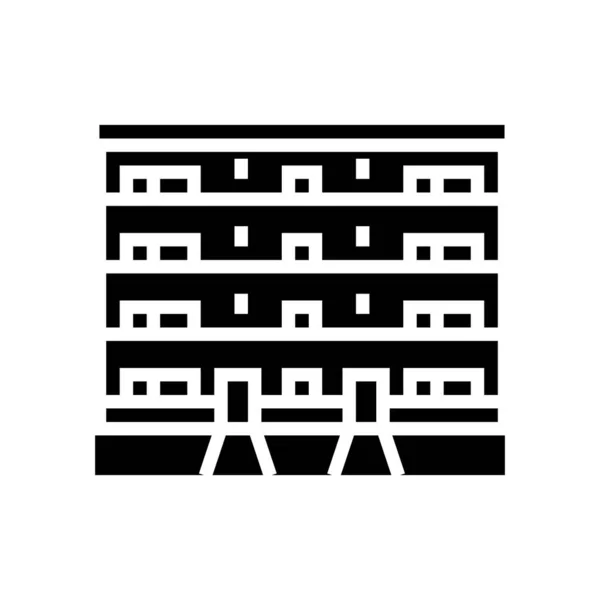 Condominium huis glyph icoon vector illustratie — Stockvector
