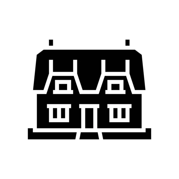 Huisje glyph pictogram vector illustratie — Stockvector