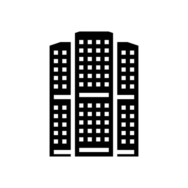 Wohnung Haus Glyphe Symbol Vektor Illustration — Stockvektor