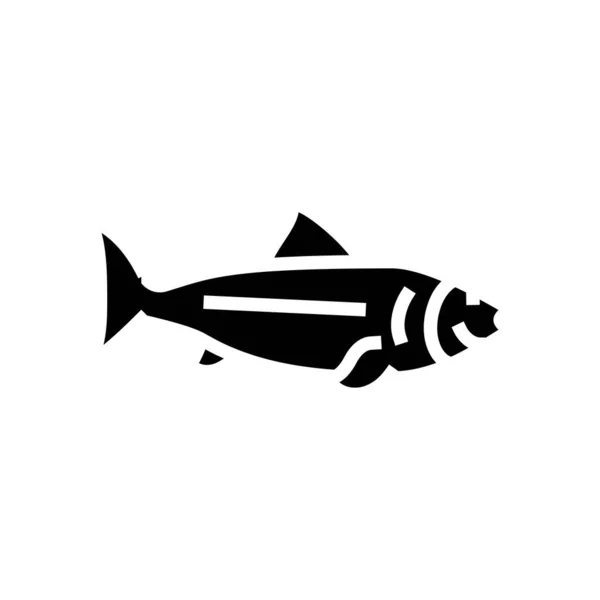 Ryba ocean glif ikona wektor ilustracja — Wektor stockowy