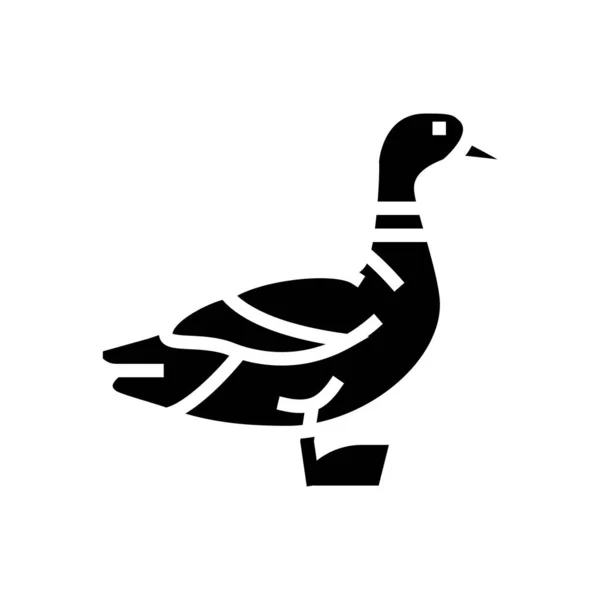 Canard oiseau glyphe icône vectoriel illustration — Image vectorielle