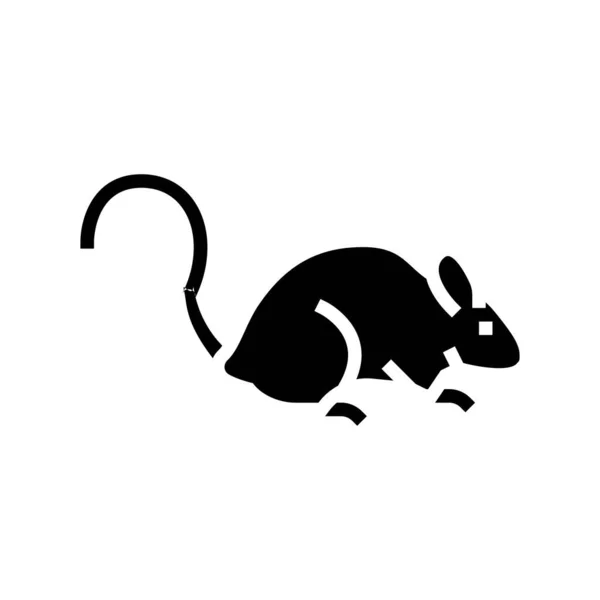 Ratones mascota glifo icono vector ilustración — Vector de stock