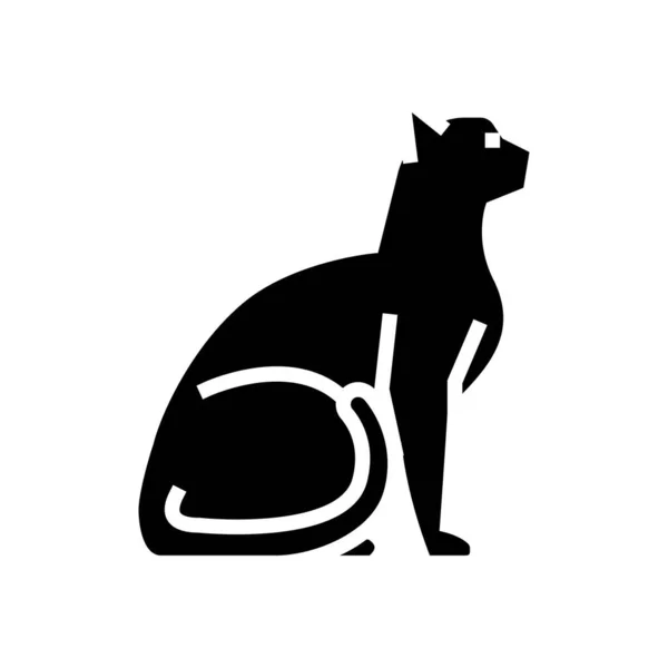 Kočka pet glyph ikona vektor ilustrace — Stockový vektor