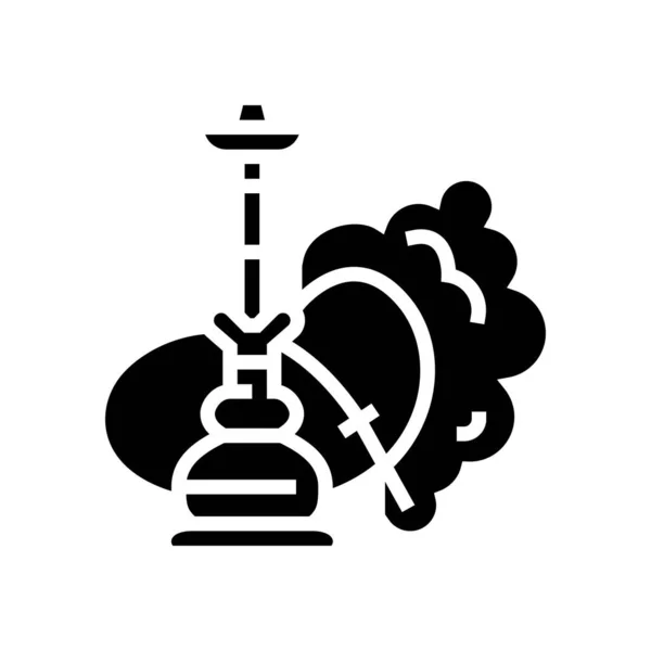Vízipipa füst glyph ikon vektor illusztráció — Stock Vector