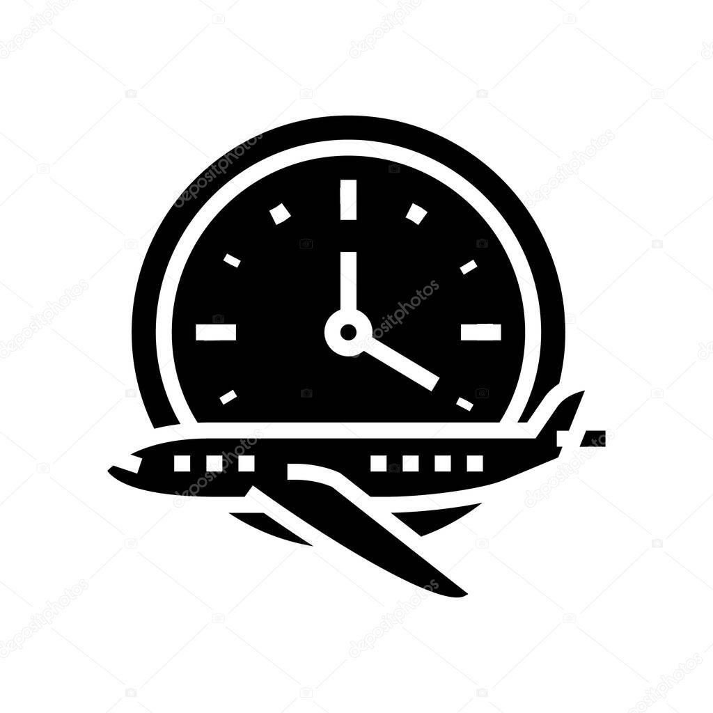 flight hours school glyph icon vector illustration