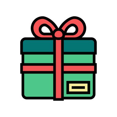 Kurdele yay renk vektör illüstrasyonlu hediye kutusu