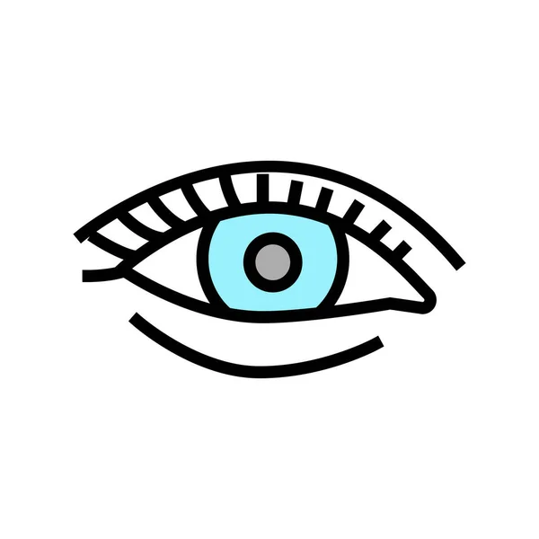 Natürliche Frau Wimpern Farbe Symbol Vektor Illustration — Stockvektor