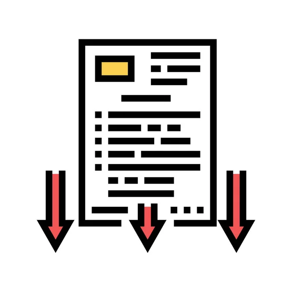 Processo documento cor ícone vetor ilustração — Vetor de Stock