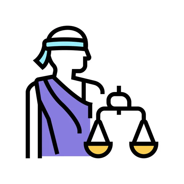 Justitia gesetz farbe symbol vektor illustration — Stockvektor