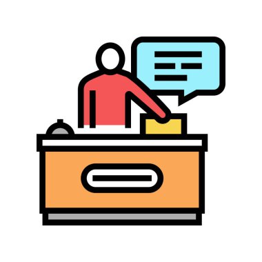 resepsiyon moteli renk ikonu vektör çizimi