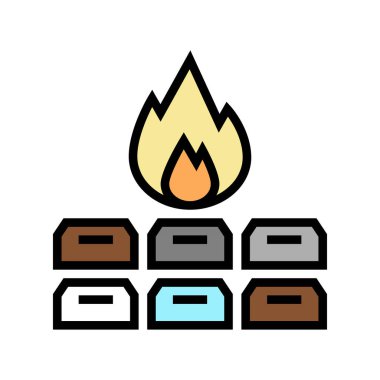 toplu hayvan cenazesi renk ikonu vektör illüstrasyonu