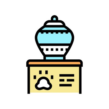 Memorial urn renk ikonu vektör illüstrasyonu