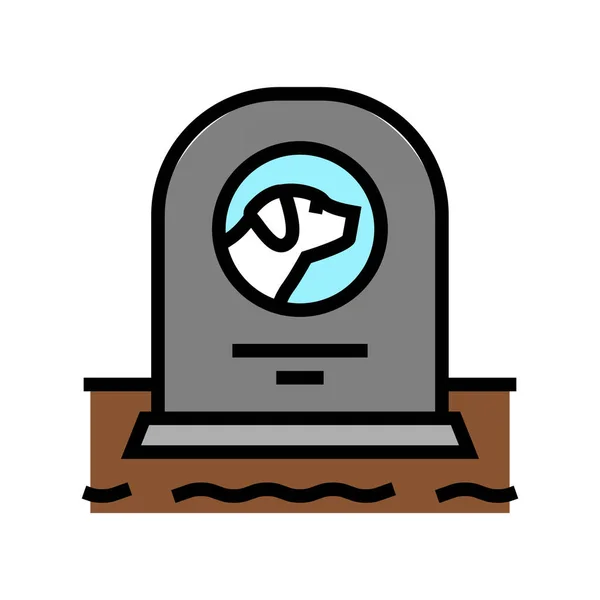 Perro animal muerto monumento color icono vector ilustración — Vector de stock