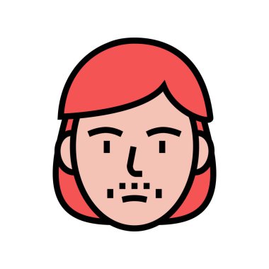 Bıyık yüz traş rengi vektör illüstrasyonu