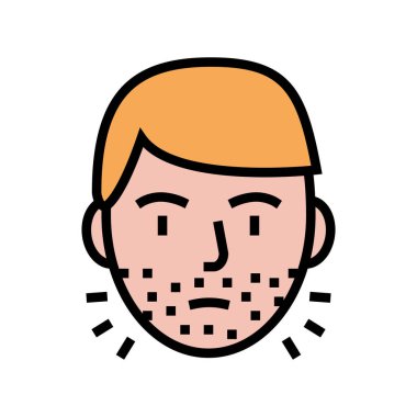 Kıllı yüzlü adam renk ikonu vektör illüstrasyonu