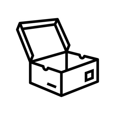 erkek ayakkabı kutusu çizgisi ikon vektör illüstrasyonu