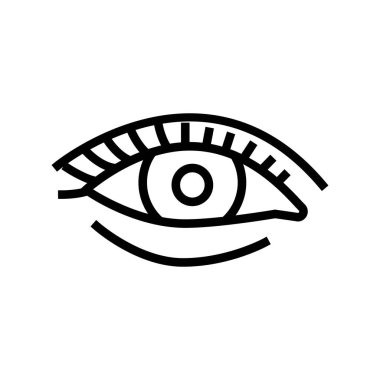 Doğal kadın kirpik çizgisi ikon vektör çizimi